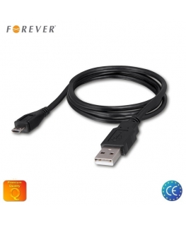 Forever Universāls Micro Datu un uzlādes Kabelis 1m Melns (EU Blister)