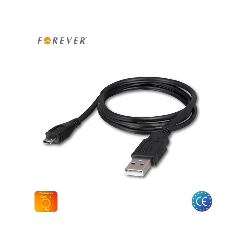 Forever Универсальный Микро USB Кабель данных и заряда 1м Черный (EU Blister)