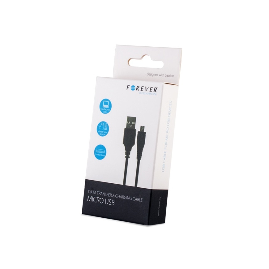 Forever Universal Micro USB Data & Charging Cable 1m Black (EU Blister) – 2