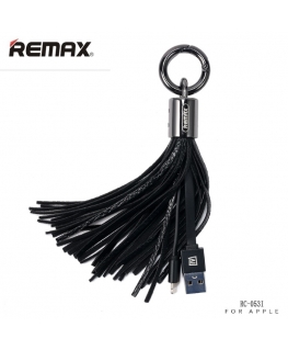 Remax RC-053i Designer Key Chain Ring with Apple Lightning Data & Charger cable (MD818) Black