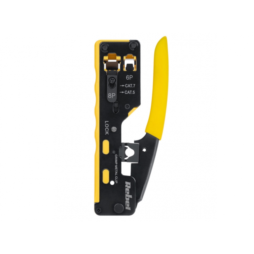 Rebel Crimping tool for RJ45/RJ12 pass-through plugs