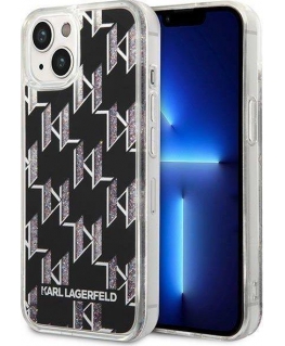 Karl Lagerfeld KLHCP14SLMNMK iPhone 14 6.1" Hard Case Black / Black Liquid Glitter Monogram