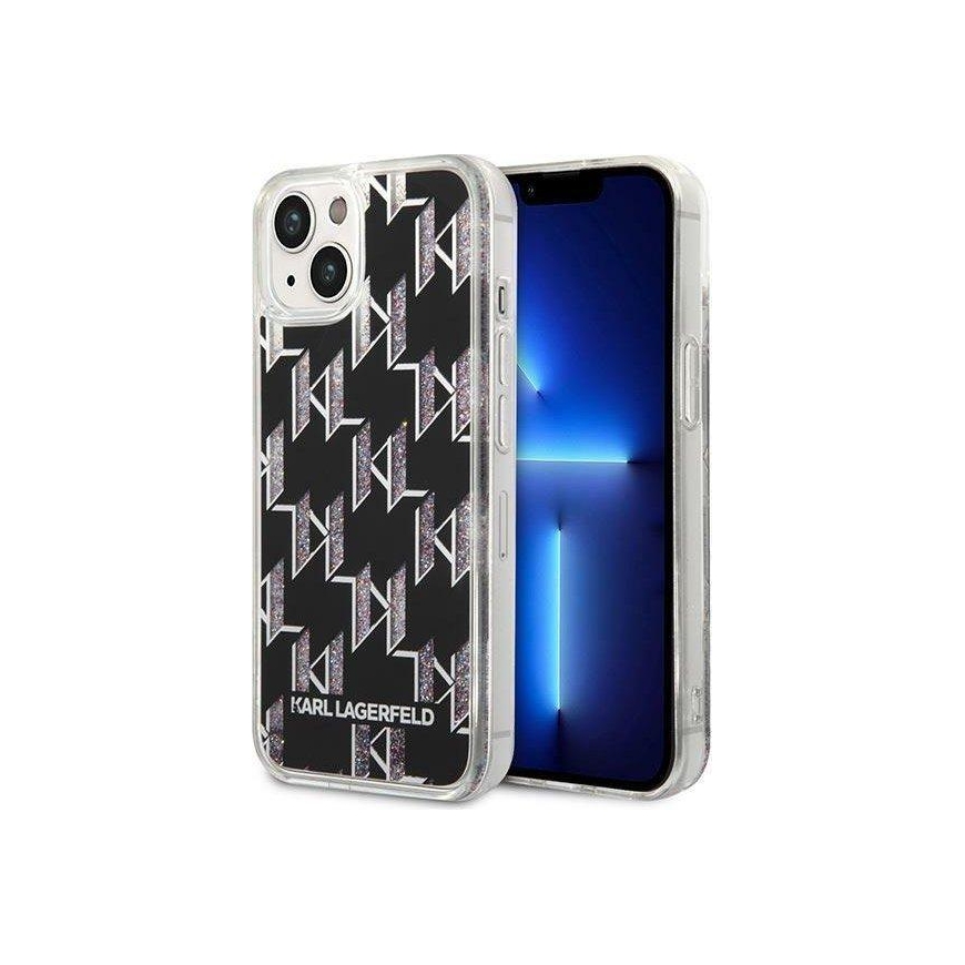 Karl Lagerfeld KLHCP14SLMNMK iPhone 14 6.1" Hard Case Black / Black Liquid Glitter Monogram