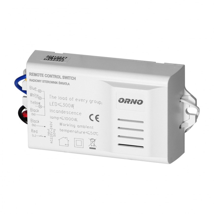 Orno Wireless 3-channel lighting controller with remote control – 12