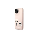 Karl Lagerfeld KLHMP14MSSKCI iPhone 14 Plus 6.7 Inch Hard Case Light Pink / Light Pink Silicone Karl & Choupette Magsafe