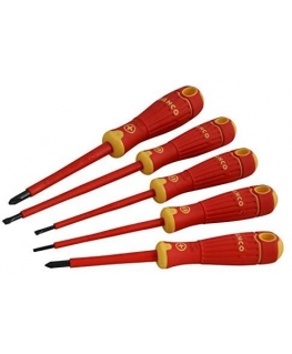 Atsuktuvų rinkinys elektrikui 5 vnt. BahcoFit PH1/2+plokšti SL3/4/5,5 1000V VDE