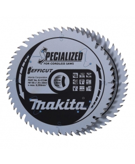 Makita B-57336-2 T.C.T. pjūklas medienai/ MDF/laminatui 165X1.45X20mm 23° T56 EFFICUT 2 vnt.