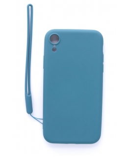 Evelatus Apple iPhone XR Soft Touch Silicone Case with Strap Blue