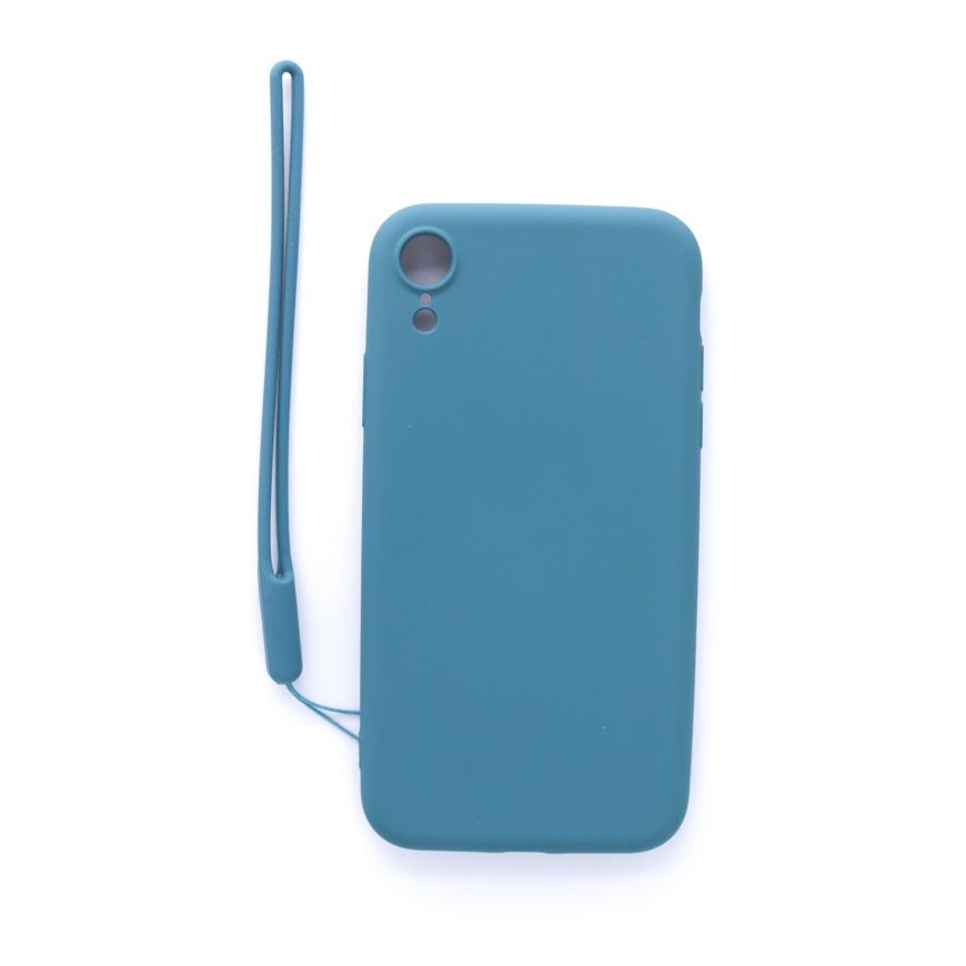 Evelatus Apple iPhone XR Soft Touch Silicone Case with Strap Blue
