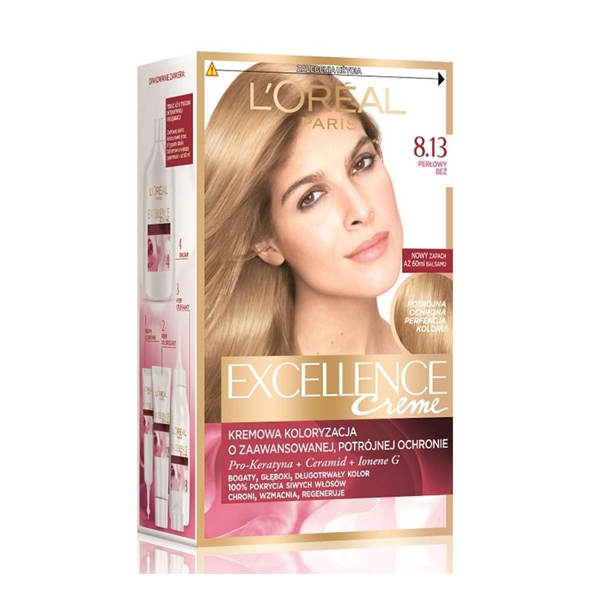 L'Oréal Excellence Creme plaukų dažai 8.13 Pearl rusvai gelsvas – 2
