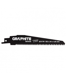 Graphite Graphite reciprocating saw blades (reciprocating saw blade, TC, 152 x 24 x 1.25 mm, 8 / 6TPI)