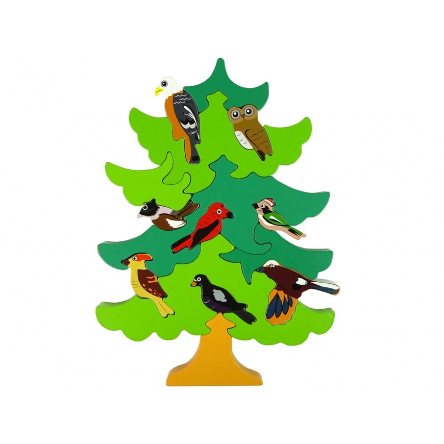 Lean Cars Import Lean Wooden Trees Forest Birds DIY Wooden Blocks Jigsaw Puzzle 3D – 2