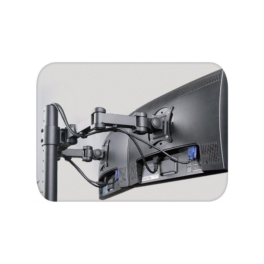 Holder TECHLY 301740 Techly Double twin desk LED/LCD monitor arm 13-27 2x10kg adjustable