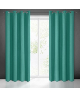 Eurofirany LOGAN blackout tipo temdanti naktinė užuolaida, 135X250 cm, kilpos / žiedai, spalva: šviesi turkio