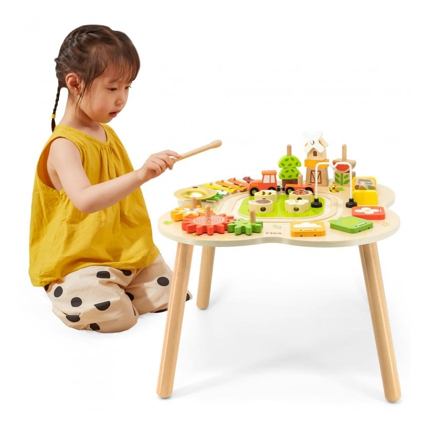 Viga Toys Viga PolarB Stół Table Edukacyjny Aktywności Pyramidka Cymbałki Sensoryka Montessori – 2