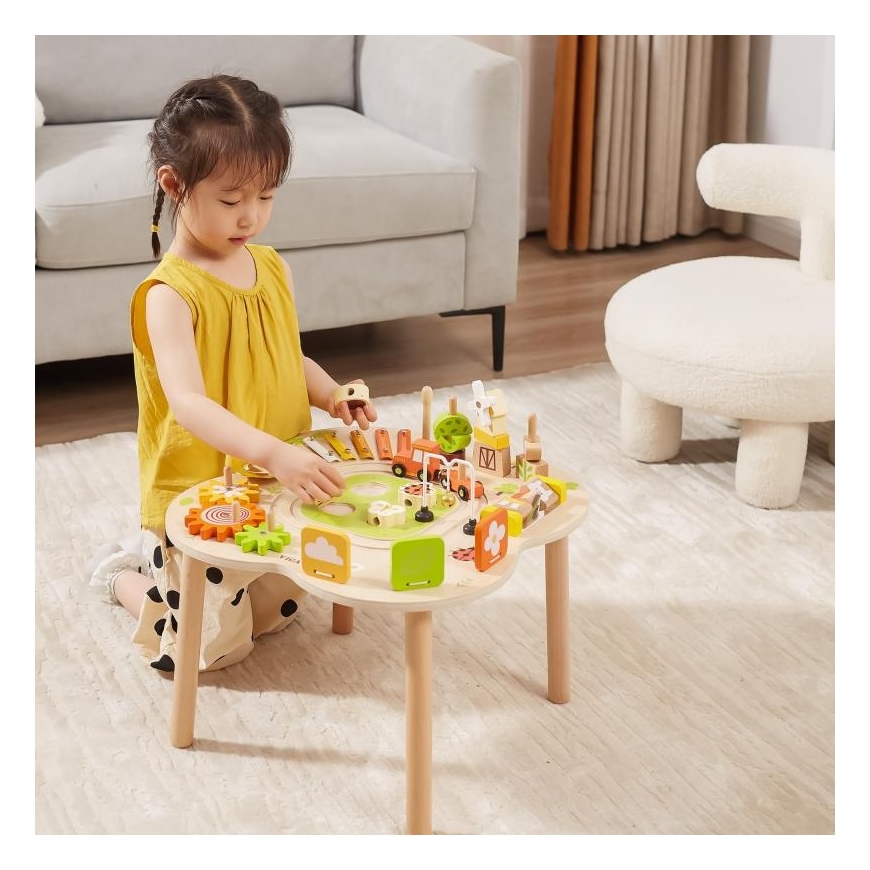Viga Toys Viga PolarB Stół Table Edukacyjny Aktywności Pyramidka Cymbałki Sensoryka Montessori – 3