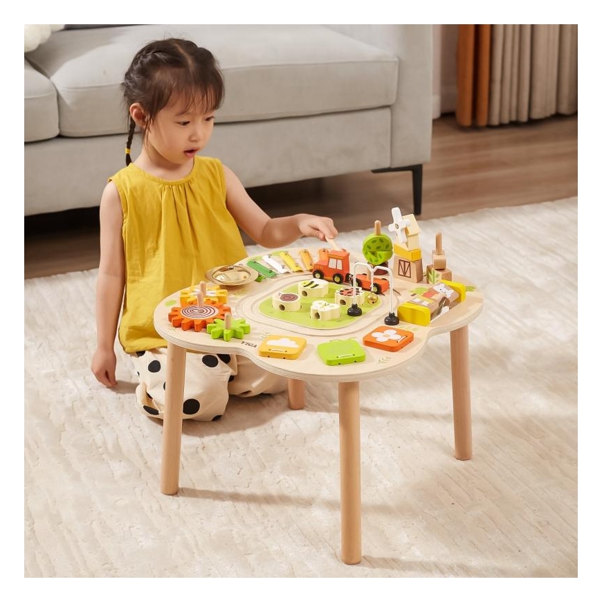 Viga Toys Viga PolarB Stół Table Edukacyjny Aktywności Pyramidka Cymbałki Sensoryka Montessori – 4