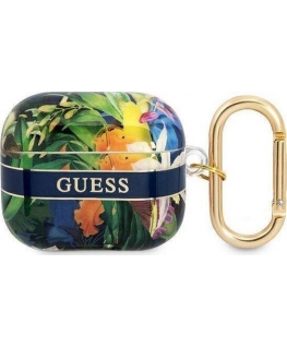 Guess GUA3HHFLB AirPods 3 Cover Blue/Blue Floral Strap Collection