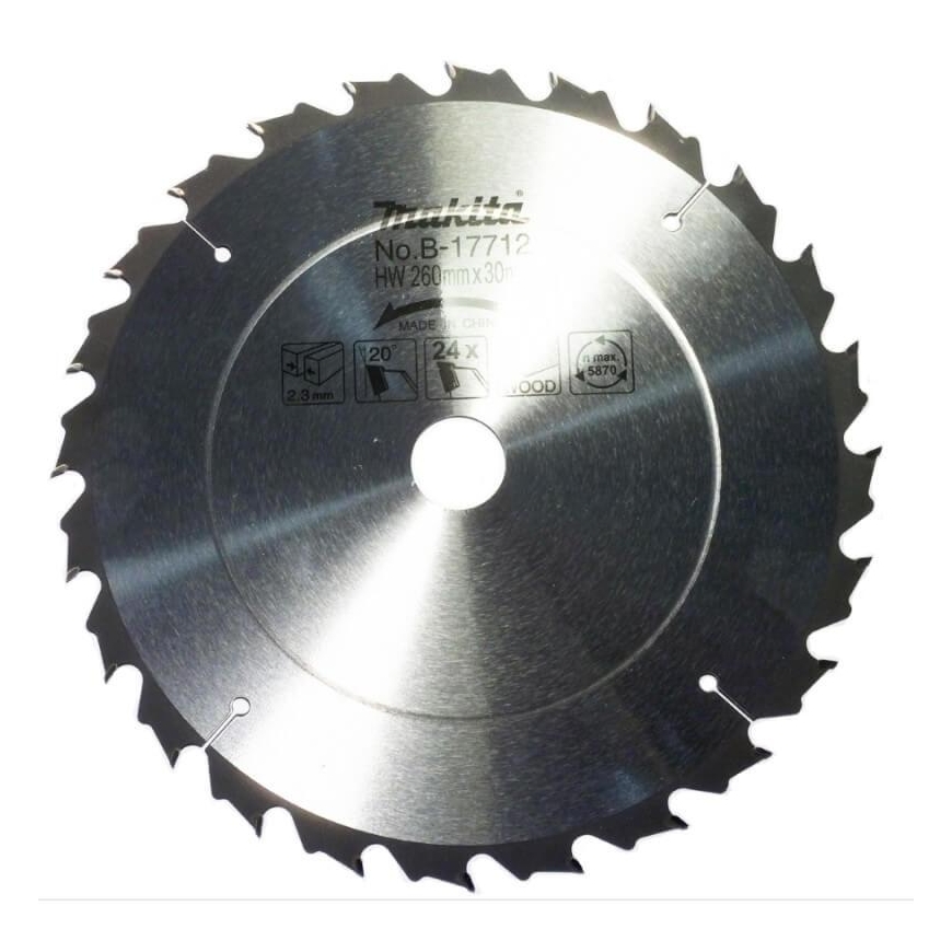 Makita B-17712 T.C.T. pjūklas 260X2.3X30mm 20° T24 Standartiniai medienai – 2