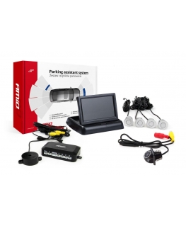 Amio Parking sensor kit tft02 4.3 inch with camera hd-305-led 4 sensors silver
