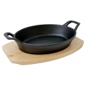 Cast iron frying pan with wooden tray Zyle ZY124KI
