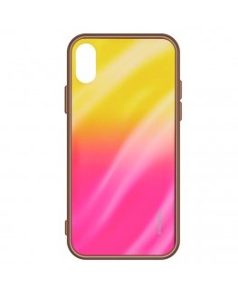 Evelatus Xiaomi Redmi Note 8 Pro Water Ripple Gradient Color Anti-Explosion Tempered Glass Case Gradient Yellow-Pink