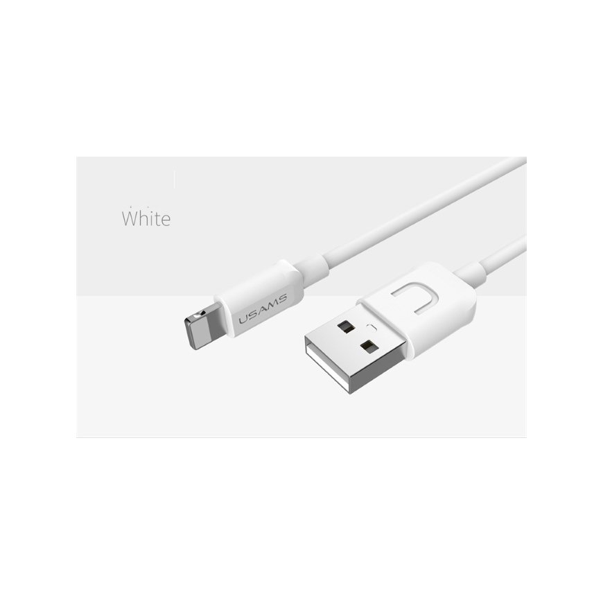 Usams US-SJ097 U-Turn Durable TPE Universal Lightning to USB Data & Fast 2A Charger Cable 1m White – 3
