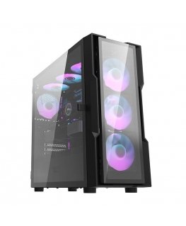 Darkflash DK431 Glass Computer Case + 4 fans (black)