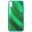 Evelatus Apple iPhone X/XS Water Ripple Full Color Electroplating Tempered Glass Case Green Evelatus Apple iPhone X/XS Water Ripple Full Color Electroplating Tempered Glass Case Green