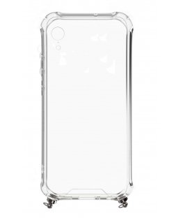 Evelatus Apple iPhone XR Silicone Transparent with Necklace TPU Strap Silver