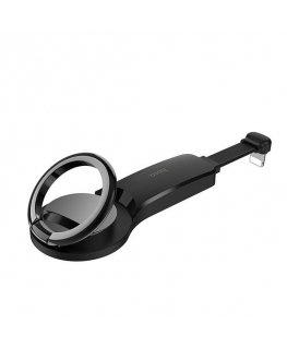 Hoco Lightning to 2 x Lightning + ring holder Black