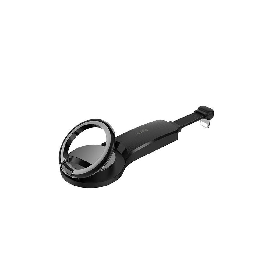 Hoco Lightning to 2 x Lightning + ring holder Black