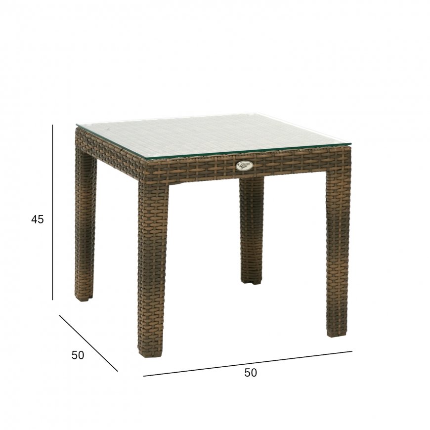 Side table WICKER 50x50xH45cm, cappuccino – 3