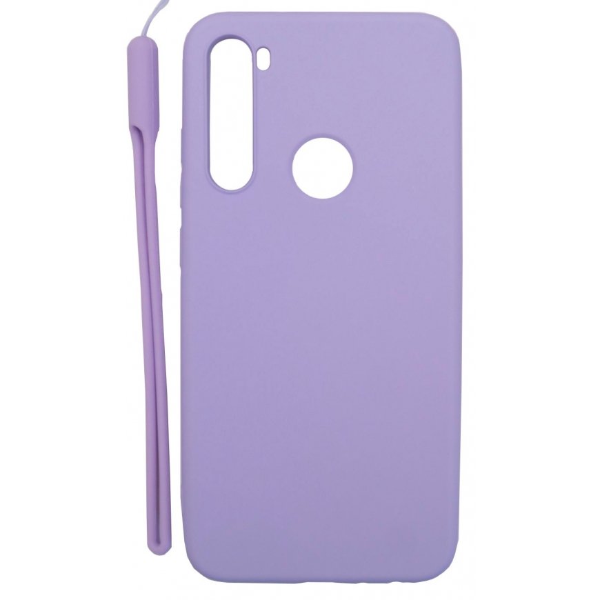 Evelatus Xiaomi Xiaomi Redmi Note 8 / Redmi Note 8 2021 Soft Touch Silicone Case with Strap Purple