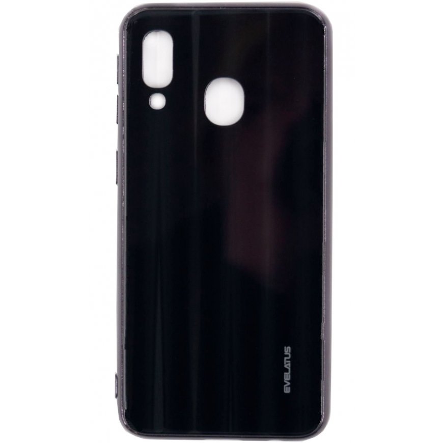 Evelatus Samsung A20e Water Ripple Full Color Electroplating Tempered Glass Black