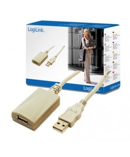 LogiLink USB 2.0 Repeater Cable USB cable 5 m USB A Beige