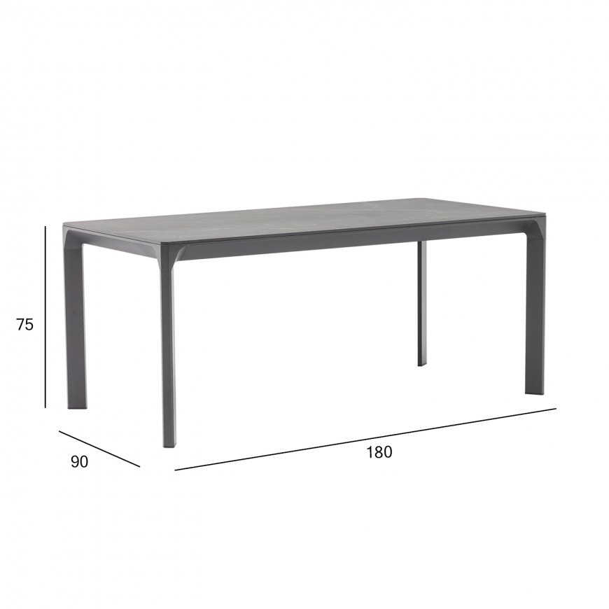 Table CARVES 180x90xH75cm, anthracite – 3