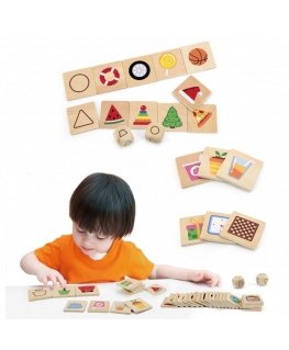 Viga Toys Medinis edukacinis žaidimas - galvosūkis atitinkantys formas 37 vnt. VIGA