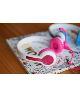 BuddyPhones StudyBuddy headphones with microphone (BP-SB-Pink-01)