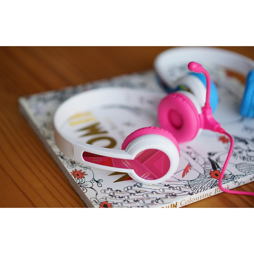BuddyPhones StudyBuddy headphones with microphone (BP-SB-Pink-01)