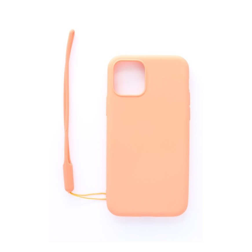 Evelatus Apple iPhone 11 Pro Soft Touch Silicone Case with Strap Pink
