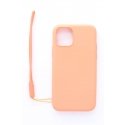 Evelatus Apple iPhone 11 Pro Soft Touch Silicone Case with Strap Pink