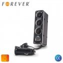 Forever Car 12/24V Socket splitter + USB 500mAh charger (12/24V power splitter to 3 sockets + cable)