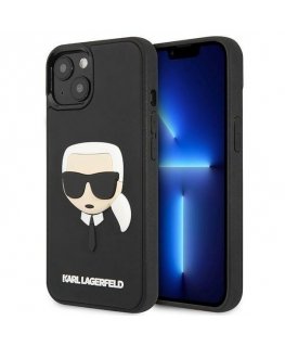 Karl Lagerfeld Karl Lagerfeld KLHCP14MKH3DBK iPhone 14 Plus 6.7 inch Black / Black Hard Case 3D Rubber Karl Head