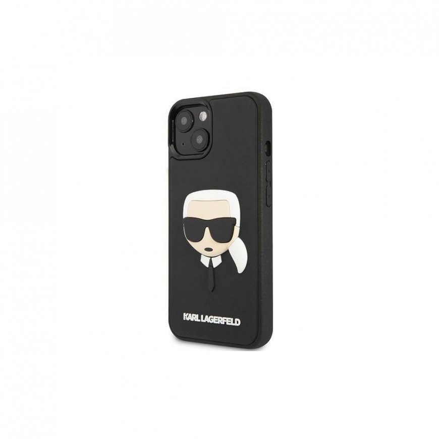 Karl Lagerfeld Karl Lagerfeld KLHCP14MKH3DBK iPhone 14 Plus 6.7 inch Black / Black Hard Case 3D Rubber Karl Head – 3