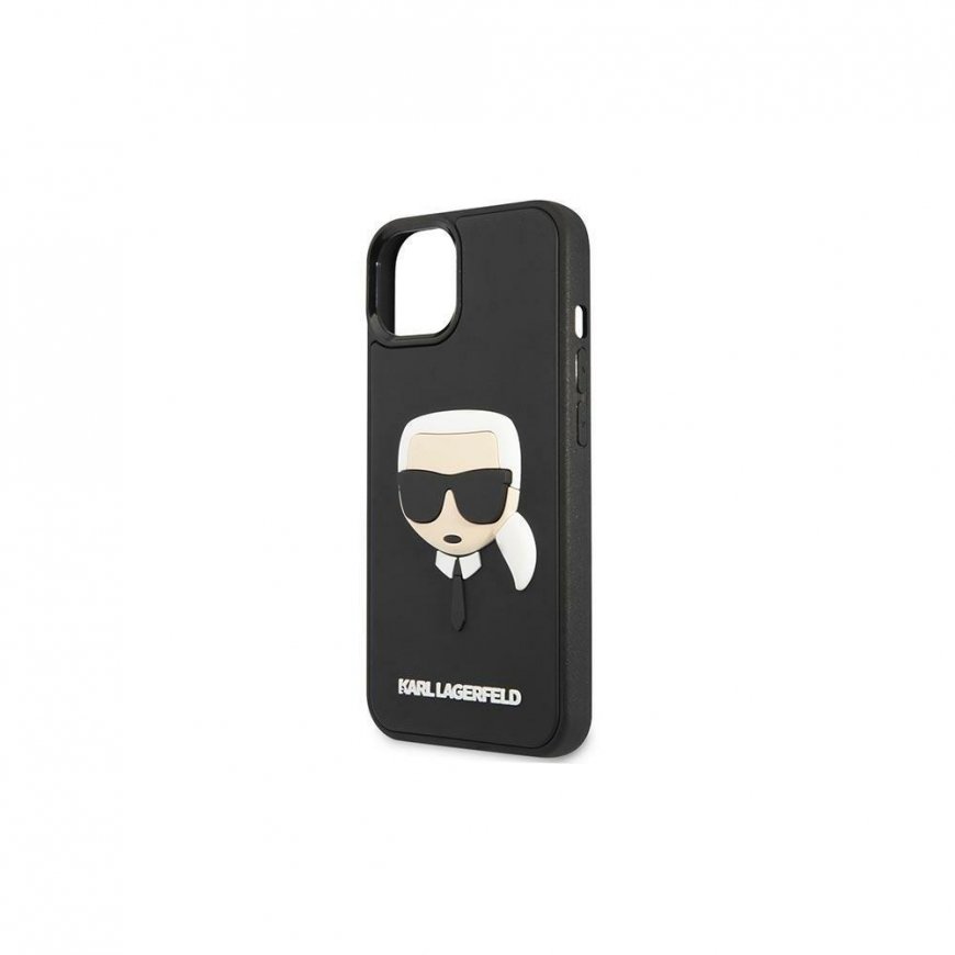Karl Lagerfeld Karl Lagerfeld KLHCP14MKH3DBK iPhone 14 Plus 6.7 inch Black / Black Hard Case 3D Rubber Karl Head – 5