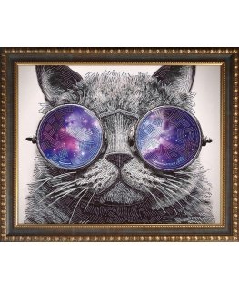 Beldizart (Discontinued) Diamond painting kit Cat with glasses 40x50 cm AZ-3003