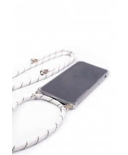 Evelatus Samsung A50 Case with rope White Stripes Transparent