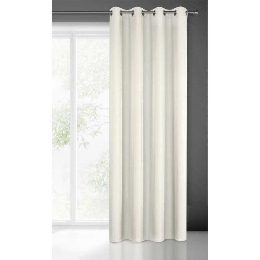 Night curtain Eurofirany RITA made of smooth fabric, 140X250 cm loops / wheels, color: ecru – 3