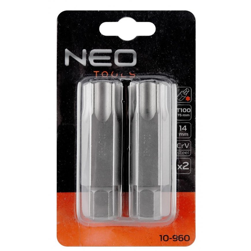 Neo TORX TIP T100 X 75 MM S2 X 2 pcs. 10-960 NEO – 2